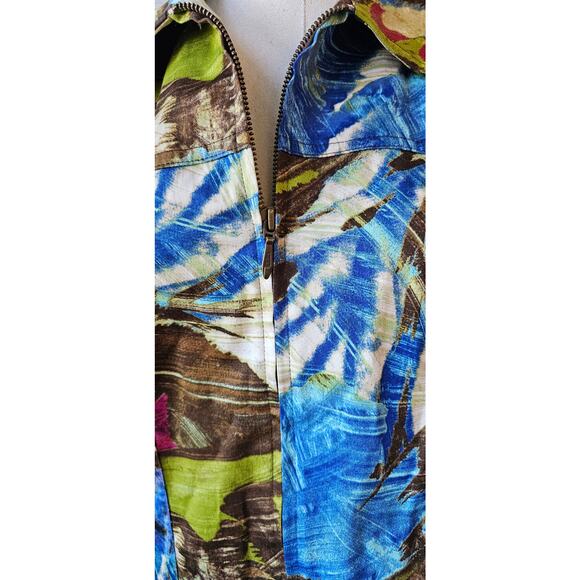 NWOT Additions by Chico's Size 2 Abstract Print Full Zip‎ Jacket Women L Multi - Picture 3 of 6